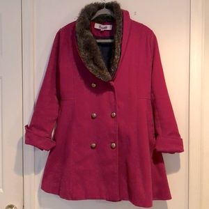 Warm dark pink winter coat